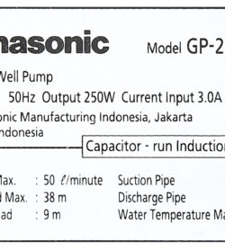 Máy Bơm Nước Đẩy Cao Panasonic 250W GP-250JXK 13