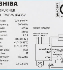 Máy lọc nước NÓNG - LẠNH RO Toshiba TWP-W1643SV - 4 lõi 15